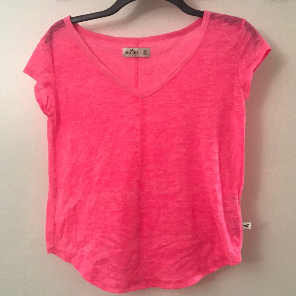 Hollister hot pink shirt
